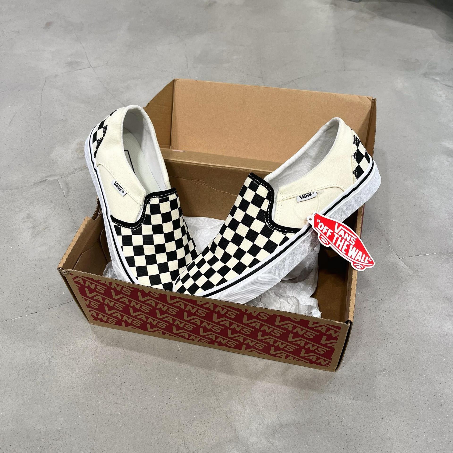  - Giày VANS ASHER - CHECKERS Slip on [ vn00seqipd ] ÁP DỤNG CK