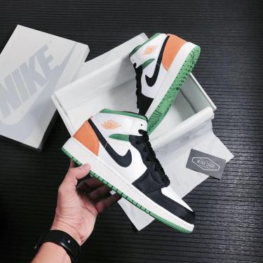 Hàng Chính Hãng Nike Jordan 1 Mid White Laser Orange Lucky Green GS 2021** Hàng Chính Hãng Nike Jordan 1 Mid White Laser Orange Lucky Green GS 2021**