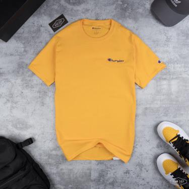 Hàng Chính Hãng Áo Thun Champion Embroidered Script Logo Yellow 2021** hang-chinh-hang-ao-thun-champion-embroidered-script-logo-yellow-2021