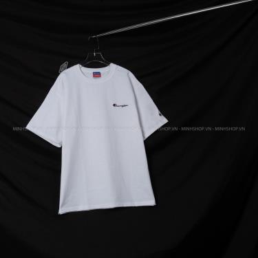 Áo Thun Champion Heritage Embroidered Script Logo White ao-thun-champion-heritage-embroidered-script-logo-white