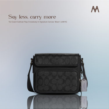 Túi Coach Sullivan Flap Crossbody In Signature Canvas 'Black' [c9870] - Image 1