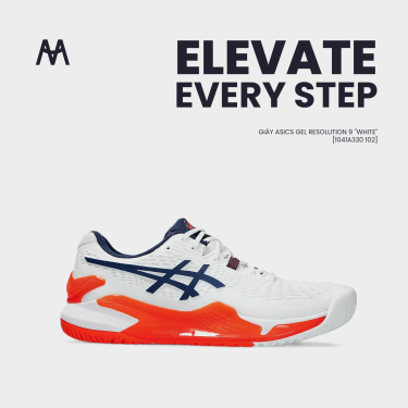 Giày ASICS Gel Resolution 9 ''White'' [1041A330 102]