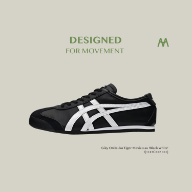 Giày Onitsuka Tiger Mexico 66 'Black White' [1183C102 001]