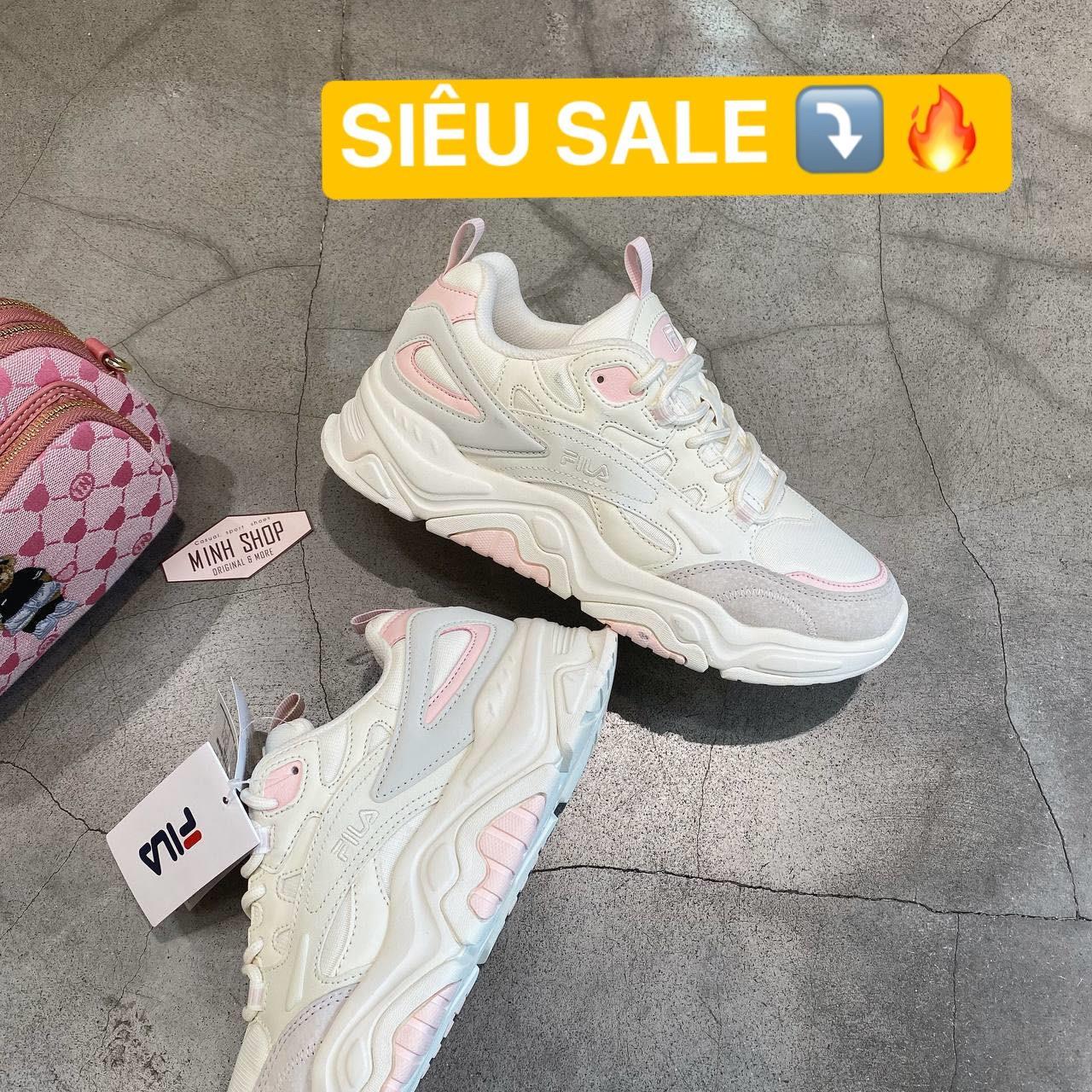 Minhshop.vn - Giày Fila Sneaker Tiny Rumble White Pink [1jm01825e-154]