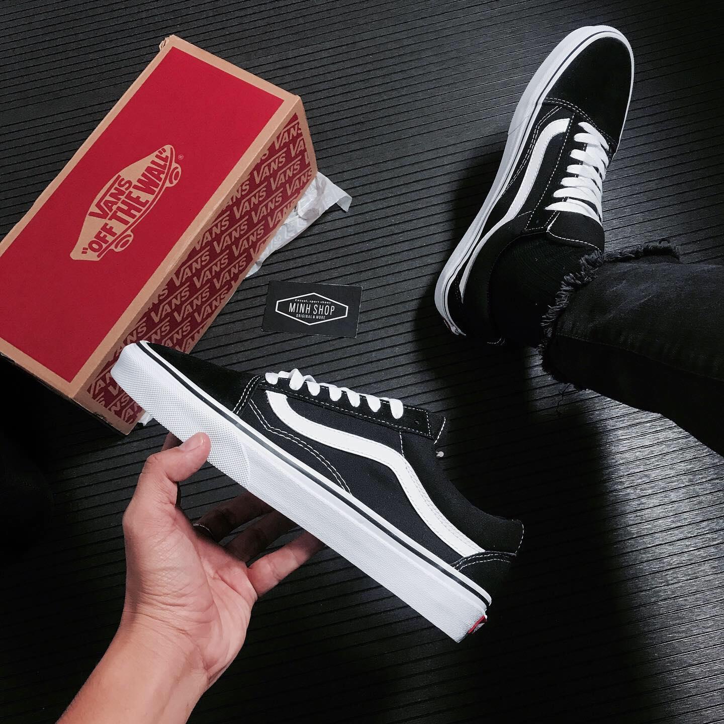 Minhshop.Vn - -45% 🔥 Vans Old Skool Black/White/Red Logo [Vn00D3Hy28]