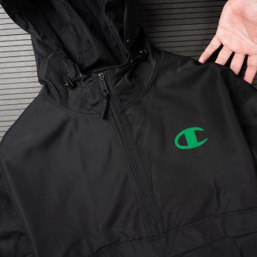 Hàng Chính Hãng Áo Khoác Champion Packable Jacket Pop Color Logo Black/Green 2021**