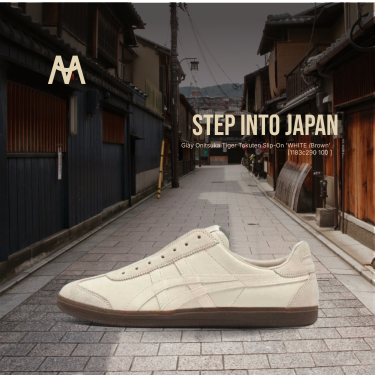 Giày Onitsuka Tiger Tokuten Slip-On 'WHITE /Brown' [1183c290 100 ]