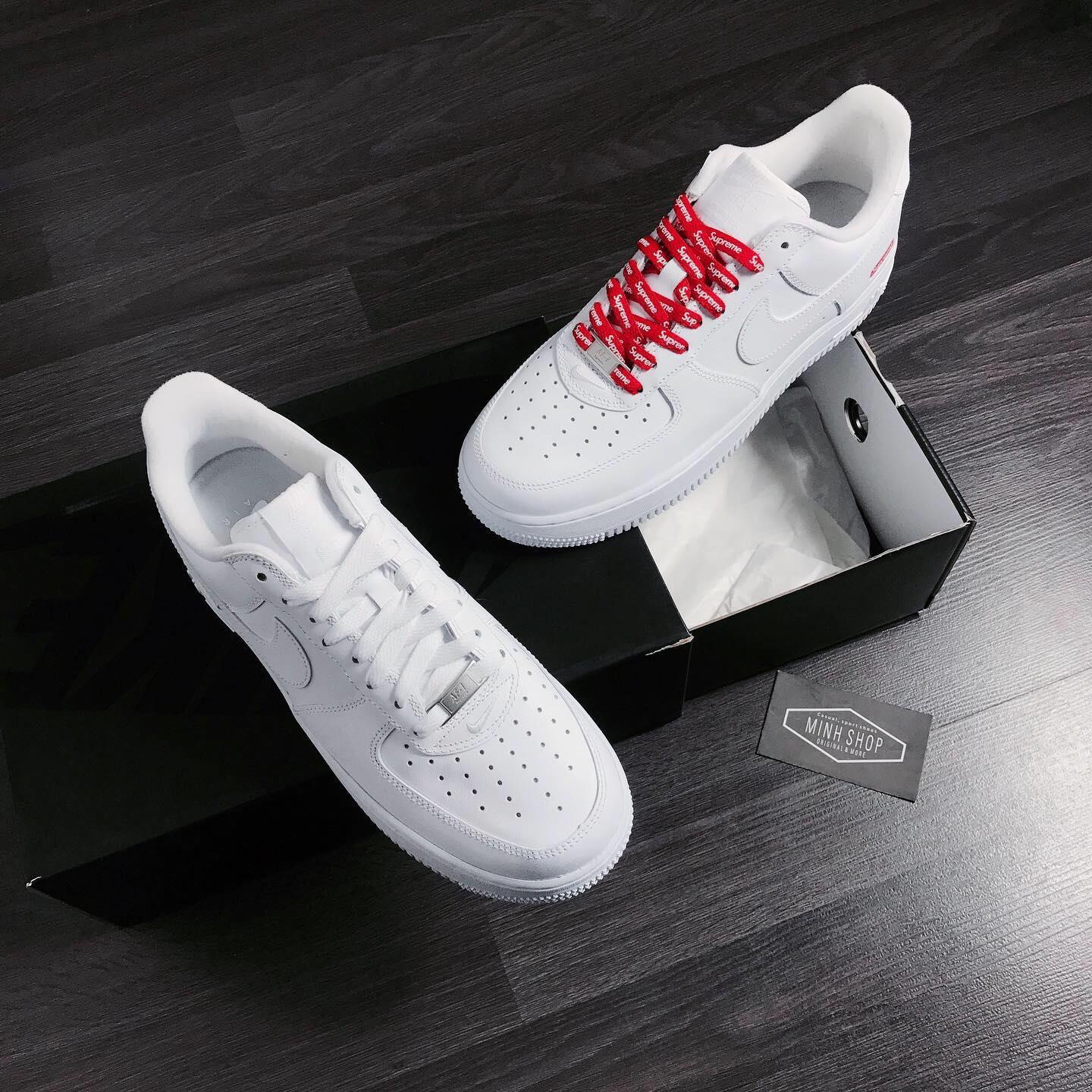  - Giày Nike Air Force 1 Low Supreme White [CU9225 100]