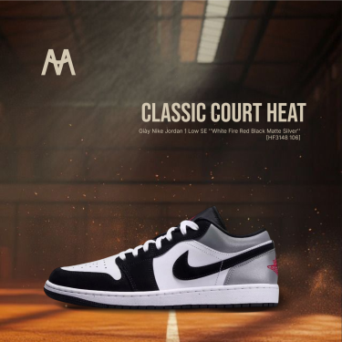 Giày Nike Jordan 1 Low SE ''White Fire Red Black Matte Silver'' [HF3148 106]