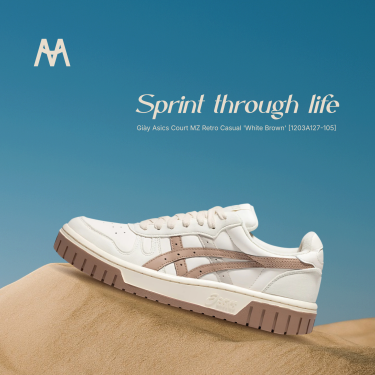 Giày Asics Court MZ Retro Casual 'White Brown' [1203A127-105] - Image 1