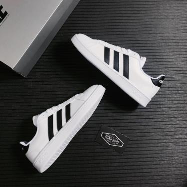 Adidas Grand Court "Cloud White/Black Stripes" [F36483]