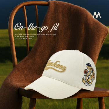 Nón MLB New Year Snake Structured Ballcap NEW YORK YANKEES 'Cream' [3ACPQ015N 50CRM ]