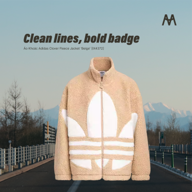 Áo Khoác Adidas Clover Fleece Jacket 'Beige' [IX4372] - Image 1