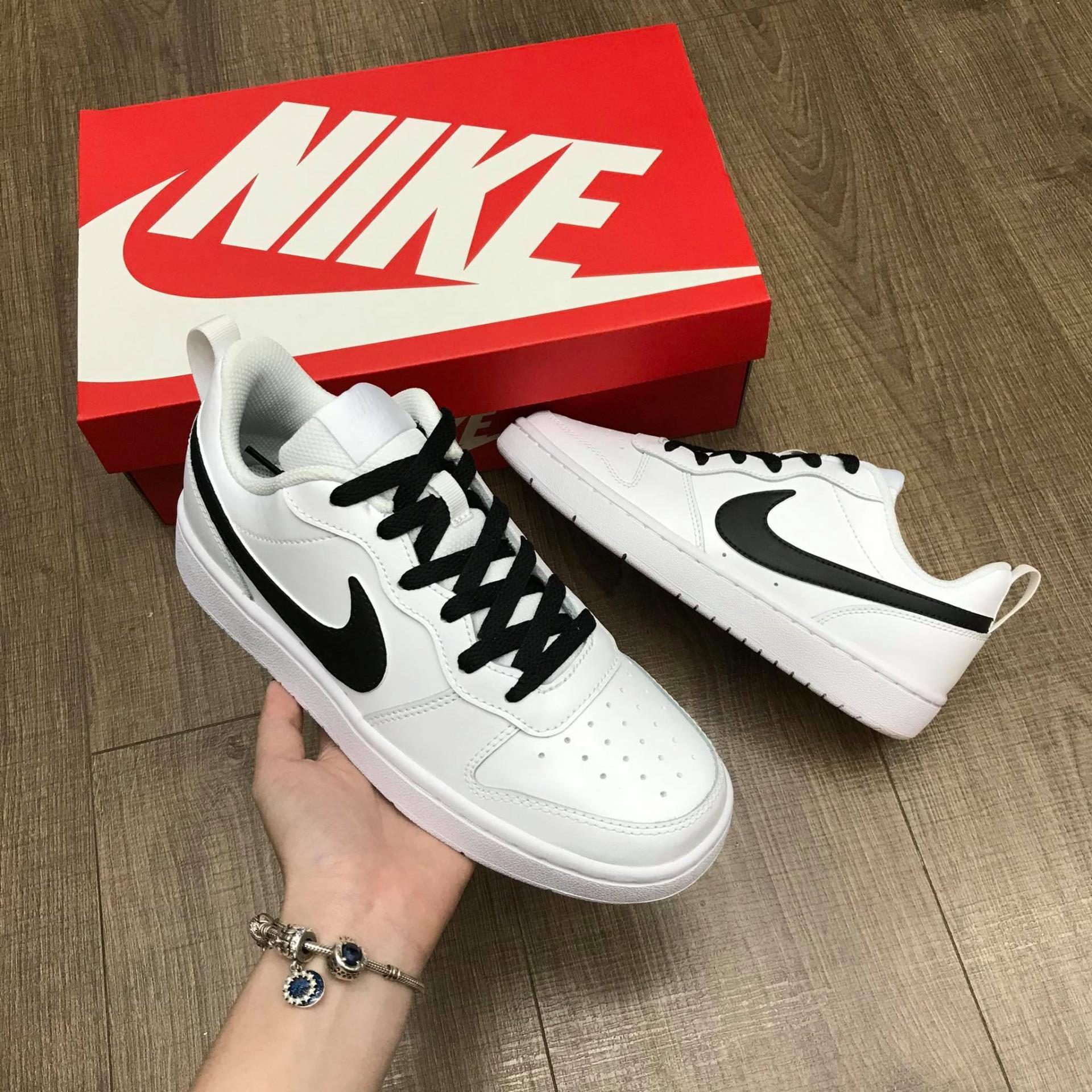 Nike court borough clearance low white black