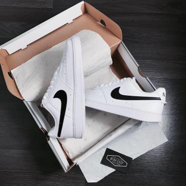 Hàng Chính Hãng Nike Court Vision Low White/Black LOGO 2021** CD5465 101 Hàng Chính Hãng Nike Court Vision Low White/Black LOGO 2021** CD5465 101
