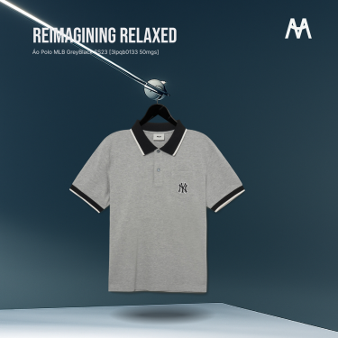 Áo Polo MLB GreyBlack SS23 [3lpqb0133 50mgs] - Image 1
