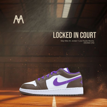 Giày Nike Air Jordan 1 Low Purple Mocha [553560 215] - Image 1