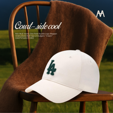 Nón MLB Varsity One Point Buckle Logo Wappen Unstructured Ball Cap LA Dodgers ''Cream'' [3ACPVF44N 07CRD] - Image 1