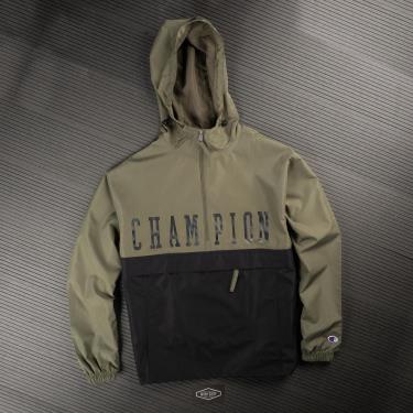Hàng Chính Hãng Áo Khoác Champion Colorblock Packable Jacket Block Logo Green/Black 2021** V1016 586217 hang-chinh-hang-ao-khoac-champion-colorblock-packable-jacket-block-logo-green-black-2021-v1016-586217