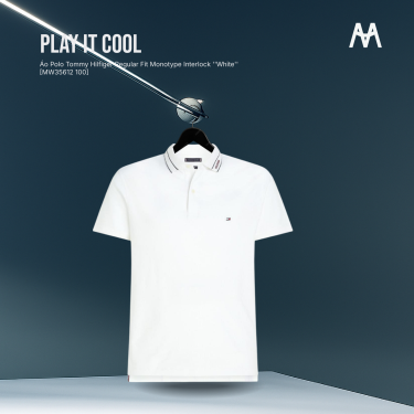 Áo Polo Tommy Hilfiger Regular Fit Monotype Interlock ''White'' [MW35612 100] - Image 1