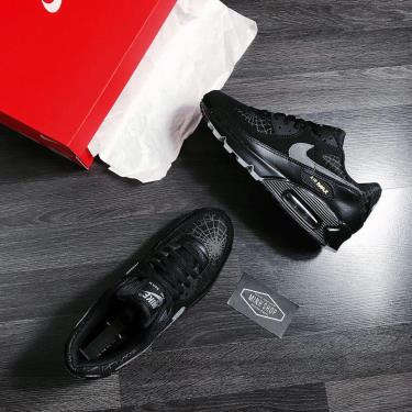 Hàng Chính Hãng Nike Air Max 90 Black/Grey Logo 2020**