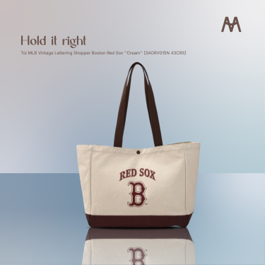 Túi MLB Vintage Lettering Shopper Boston Red Sox ''Cream'' [3AORV015N 43CRS] - Image 1