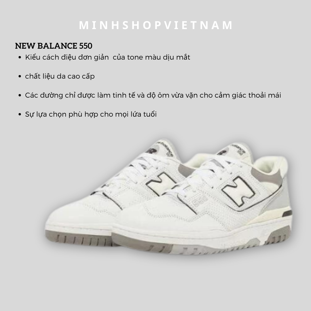 Minhshop.vn - Giày New Balance 550 Salt and Pepper [BB550pwa ]