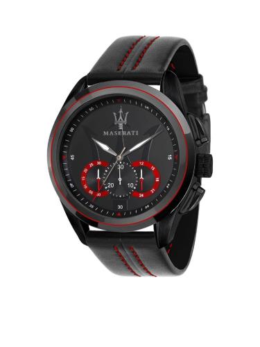 📌 elegant 📌 Hàng Chính Hãng Maserati Traguardo Chronograph Black/Red Dial Watch 2021** [R8871612023]