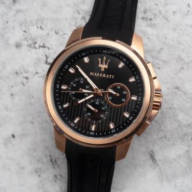 Đồng Hồ Maserati Sfida Chronograph Black/Gold Silicone Watch ** [R8851123008]