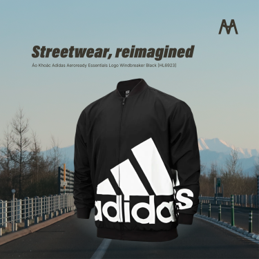 Áo Khoác Adidas Aeroready Essentials Logo Windbreaker Black [HL6923] - Image 1