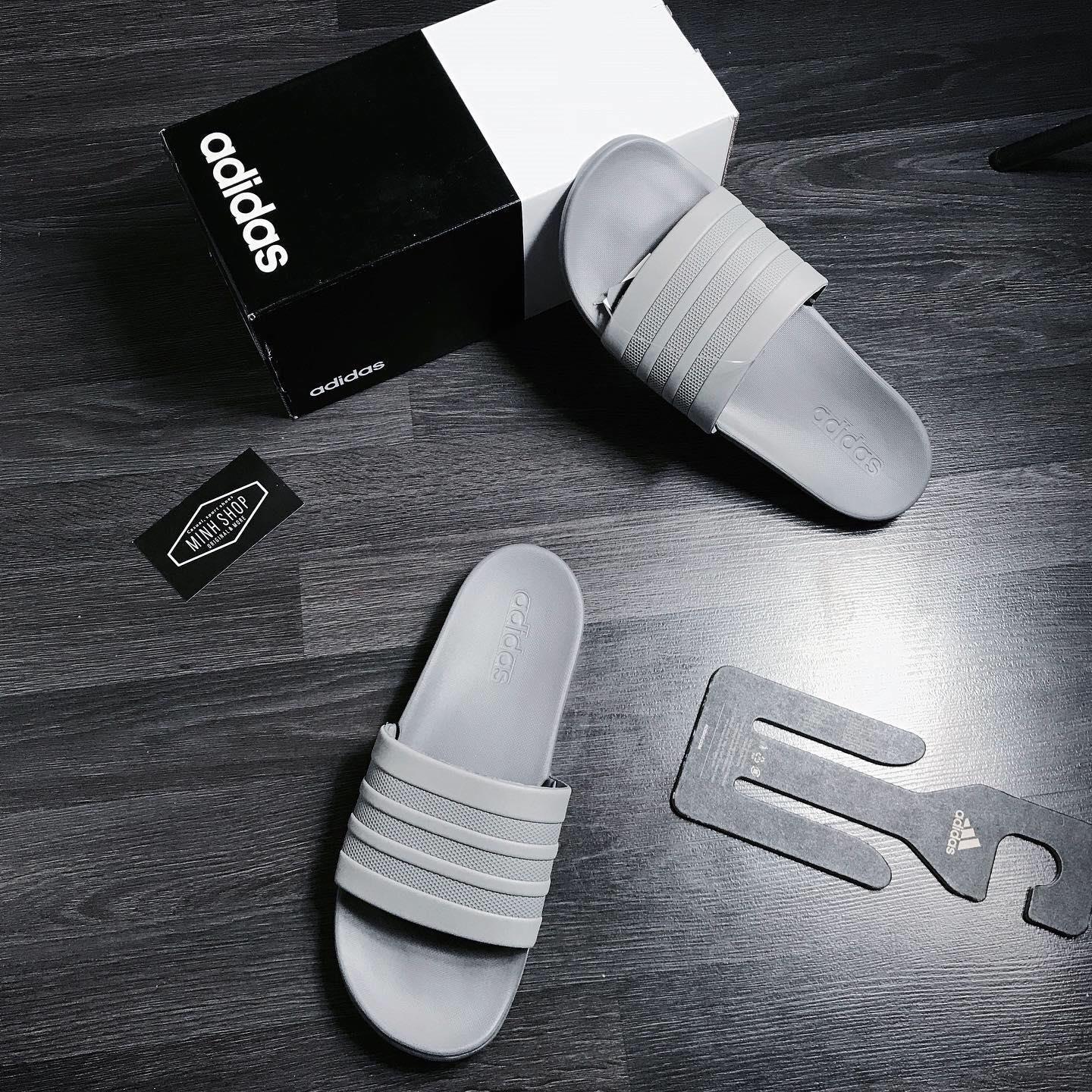 Minhshop.vn H ng Ch nh H ng D p Adidas CF Adilette All Grey