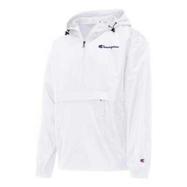 Áo Khoác Champion Packable Jacket White Small LOGO **