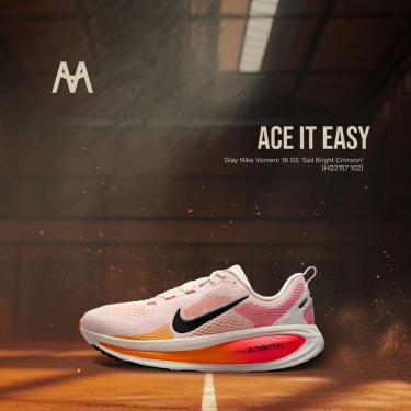 Giày Nike Vomero 18 GS ‘Sail Bright Crimson’ [HQ2157 102] - Image 1