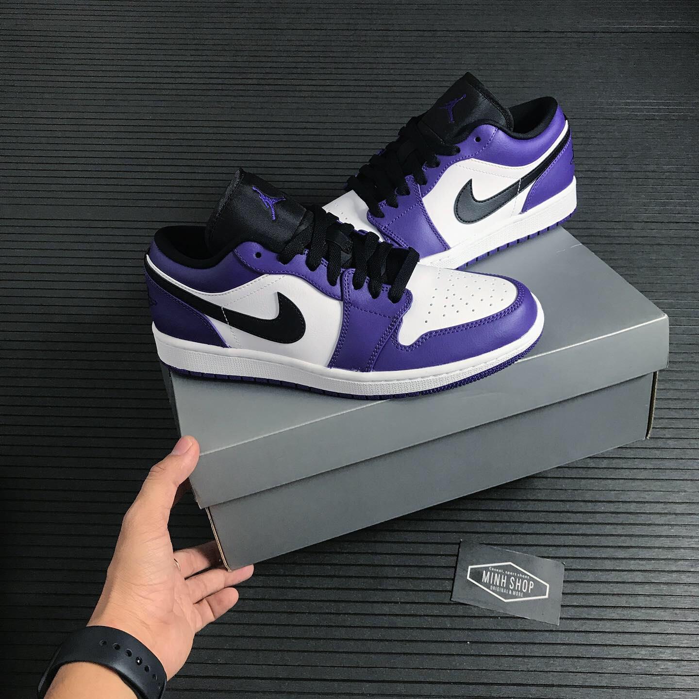 Giày Nike Air Jordan 1 Low 'Court' Purple Black Chuẩn Siêu Cấp