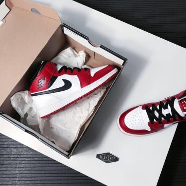 Giày Nike Air Jordan 1 Mid 'Chicago' Red /White ** [554724-173]