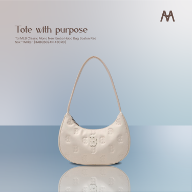 Túi MLB Classic Mono New Embo Hobo Bag Boston Red Sox ''White'' [3ABQS024N 43CRD] - Image 1