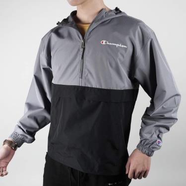 BEST DEAL ~~ Áo Khoác Champion Packable Jacket Grey Black /Small LOGO
