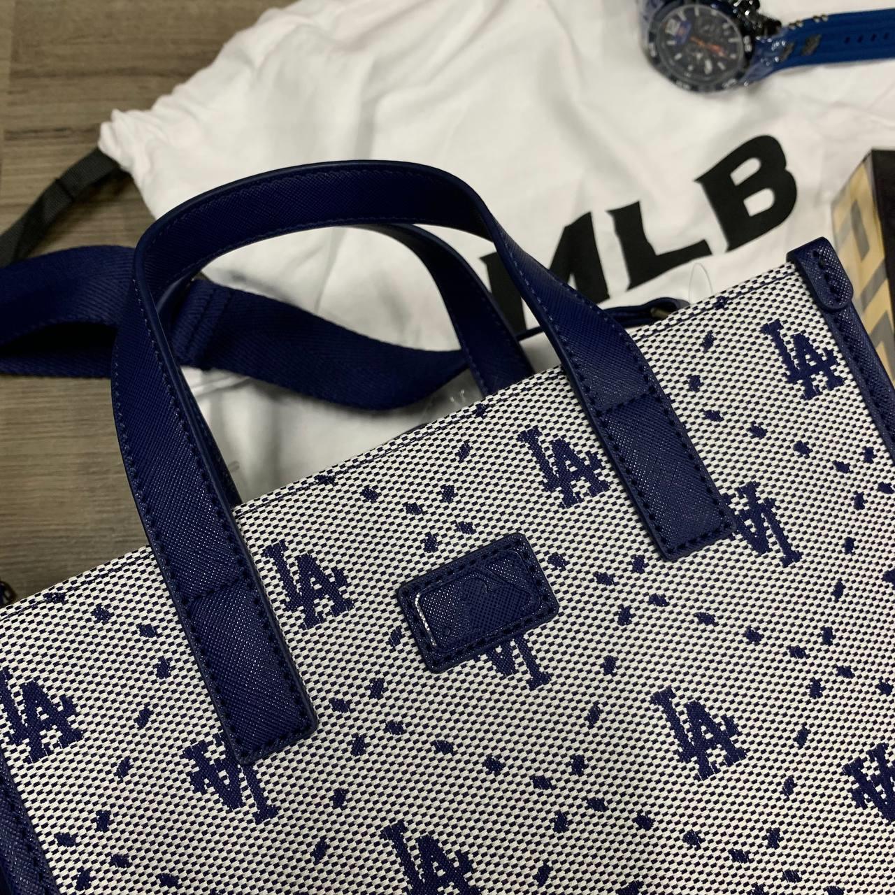 MLB Big Dia Monogram Jacquard Large Tote Bag LA Dodgers Navy, Totes for  Women
