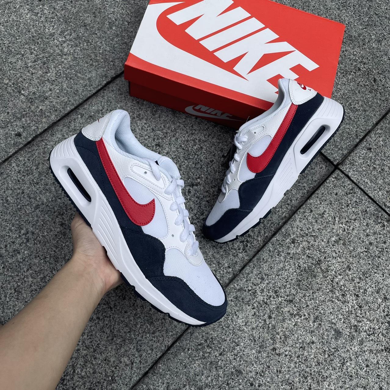 nike air max sc white red navy