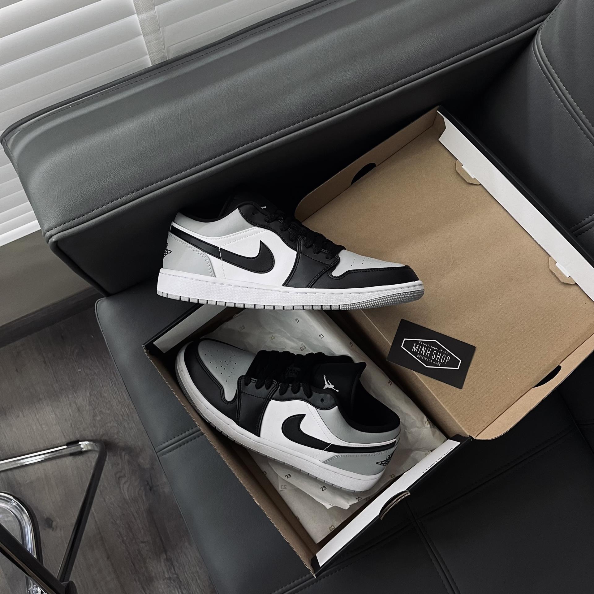 Minhshop.vn - Giày Nike Air Jordan 1 Low Smoke Grey Black V4 GS