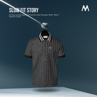 Áo Polo Lacoste Classic Fit Contrast Collar Monogram Motif ''Black''' [DH1417 51 4PC] - Image 1