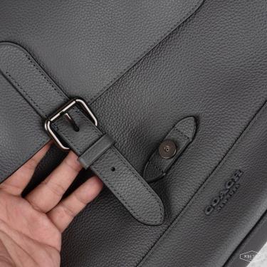 NWT Coach CB841 Hudson Messenger Bag in Natural Pebble Leather Black | eBay