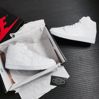 -1XXX K 👈 Giày Nike Jordan 1 Mid Triple White 2.0 [O] ** [554724 130]