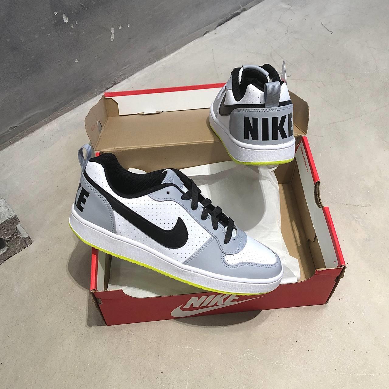 Nike Court Borough Low White Black Wolf Grey (GS) Kids' - 839985-104 - US