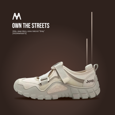 Giày Jeep Mary Jane Velcrot ''Grey'' [PD241WAS873]