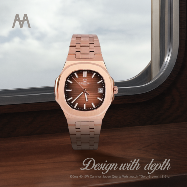 Đồng Hồ I&W Carnival Japan Quartz Wristwatch ''Gold-Brown'' [8161L] - Image 1