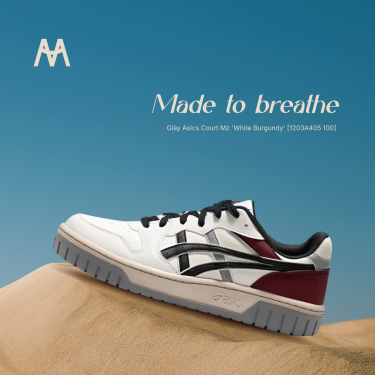 Giày Asics Court Mz 'White Burgundy' [1203A405 100] - Image 1