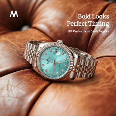 Đồng Hồ I&W Carnival Japan Quartz Sapphire ''Blue Silver'' [8131L] - Image 1