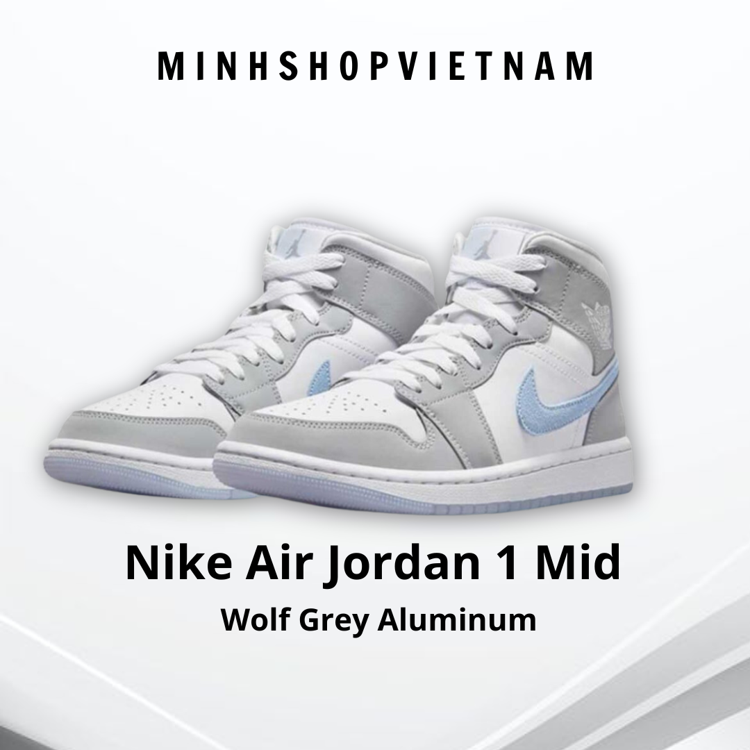 Minhshop.vn - { BEST SELLER ) Giày Nike Air Jordan 1 Mid Wolf Grey