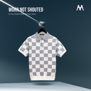 Áo Polo FRANCIS MANTINI Grey/ White' - Merry Christmas - Image 1